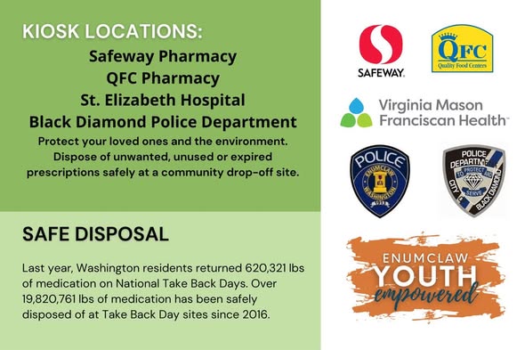National Drug Take Back Day April 25, 2026 in Enumclaw WA with safe prescription drug disposal at local kiosks